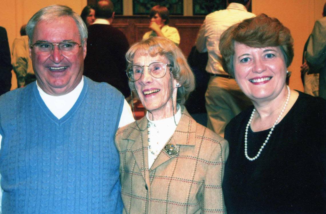 David Davies, left, was the original direcor of the Harlan Boys Choir, while Marian Maxwell, center, was the original accompanist. Marilyn Schraeder, right, was the accompanist for more than 40 years.