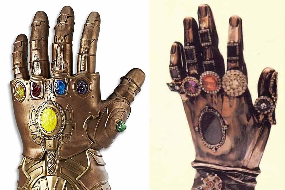 The Infinity Gauntlet, left, and the Incorruptible Hand of St. Teresa, right