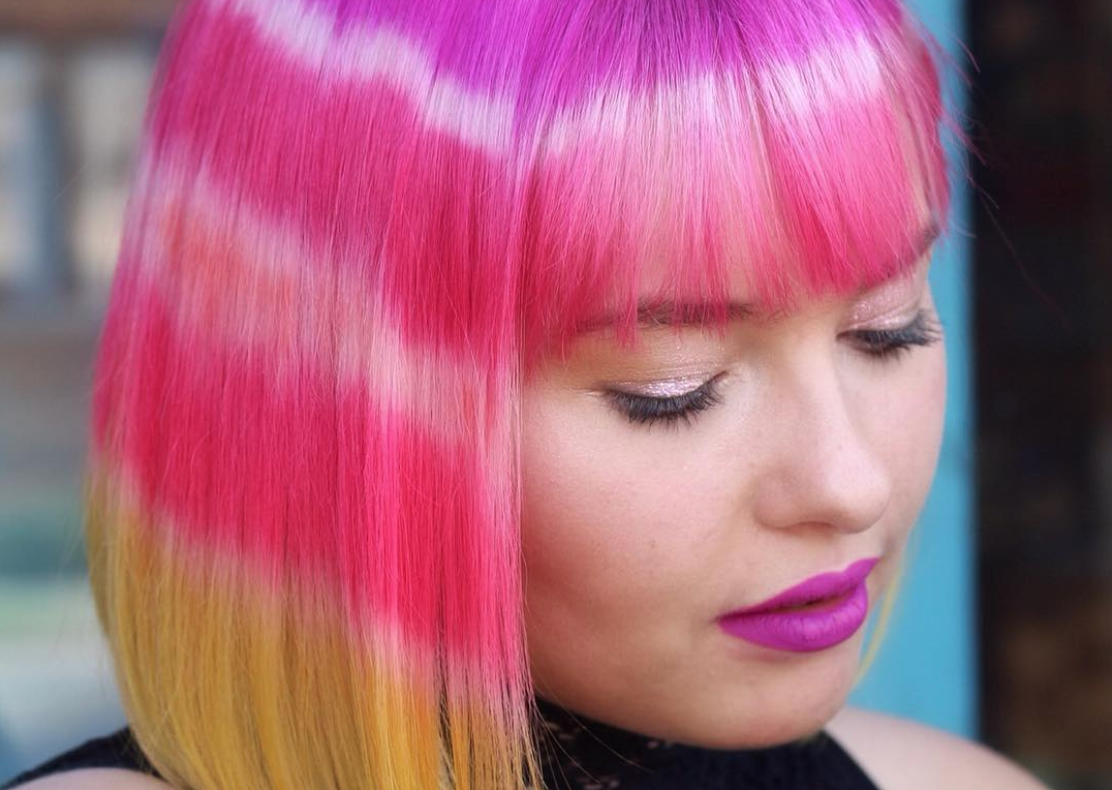 Tie-dye hair is now a trend we all need to get on board with. [Photo: Instagram/bohobrushed]