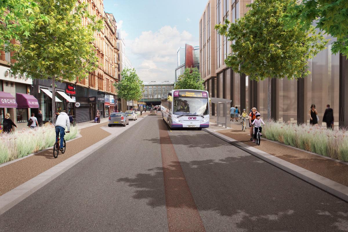 An artist's impression of plans to revitalise Argyle Street as part of Glasgow's Avenues scheme <i>(Image: Glasgow City Council)</i>