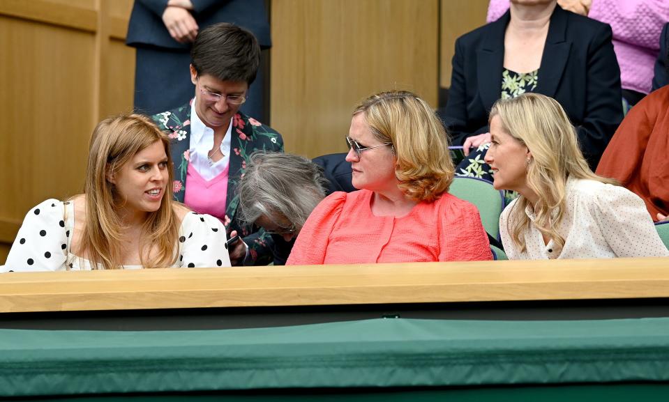 Princess Beatrice, Sophie, Countess of Wessex and Annabelle Galletley attend Wimbledon