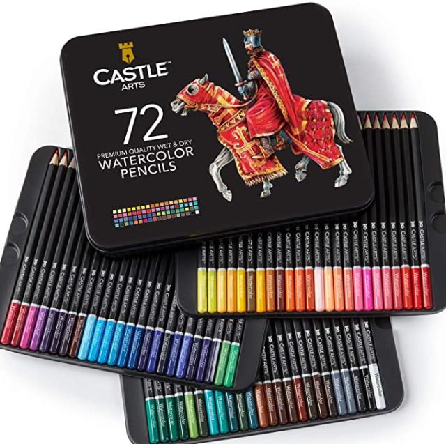 Set of 72 Watercolor Pencil in Tin Box - China Color Pencil