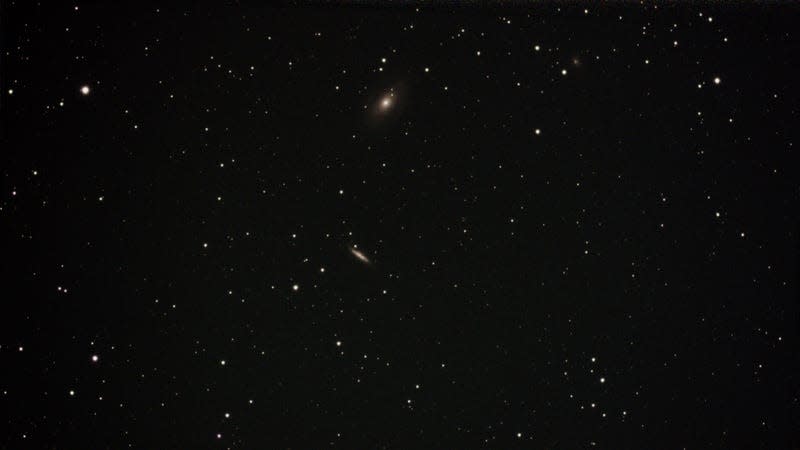 The Cigar galaxy, with Bode’s galaxy at the top, as imaged by Dwarf 2 with no external editing. - Image: George Dvorsky