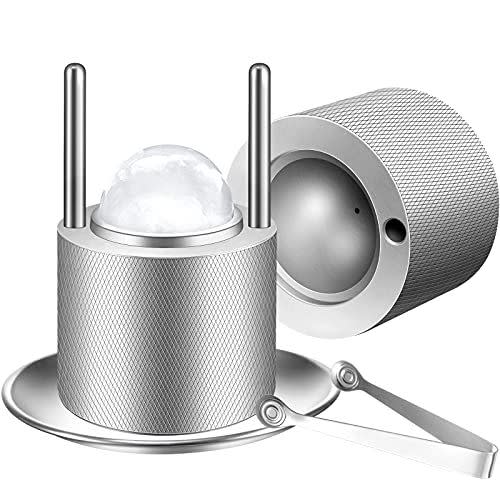 14) VEVOR Ice Ball Press, 2.4" Ice Ball Maker, Aircraft Al Alloy Ice Ball Press Kit for 60mm Ice Sphere, Ice Press w/Stainless-Steel Clamp Plate, Silver Ice Ball Press Maker for Whiskey, Bourbon, Scotch