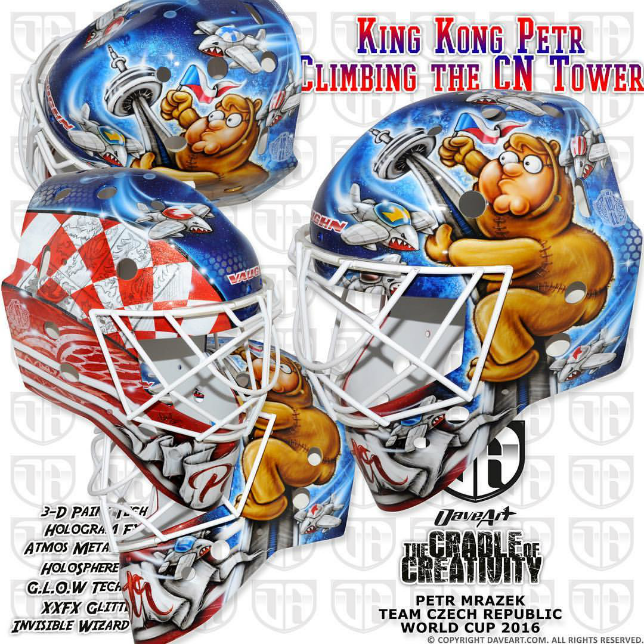 Petr Mrazek's World Cup of Hockey mask. 