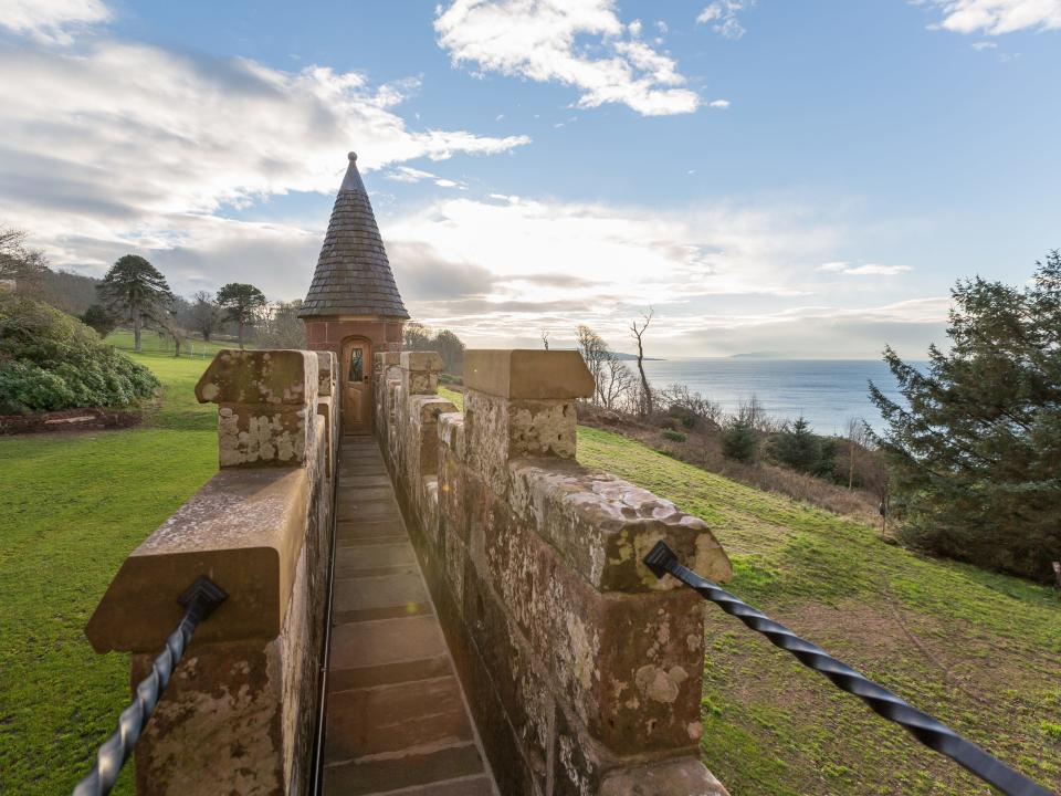 The walkway to the turret has stunning views.