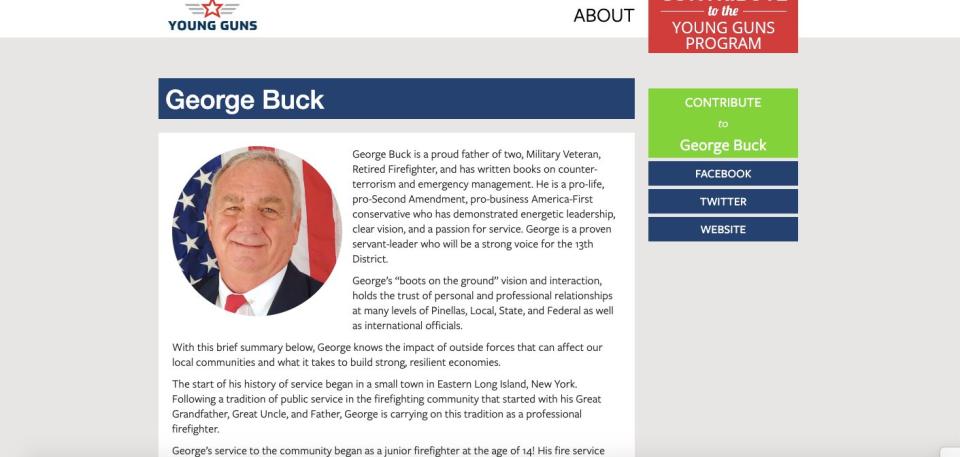 George Buck's profile on the NRCC's "Young Guns" website. (Photo: NRCC)