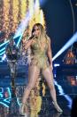 <p>How about her 2018 MTV Video Music Awards outfit? Which was basically a glittery lingerie-inspired bodysuit with bondage-style detailing.</p>