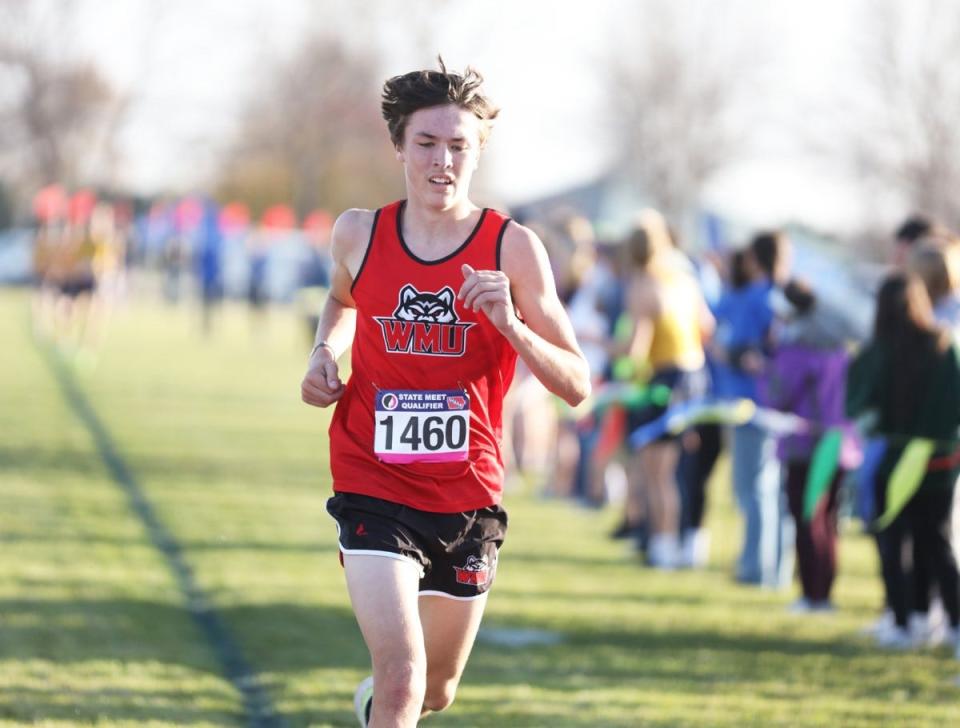 Winfield-Mount Union's Kohlby Newsom finished 43rd at the Class 1A state cross country meet Friday at Lakeside Municipal Golf Course in Fort Dodge.