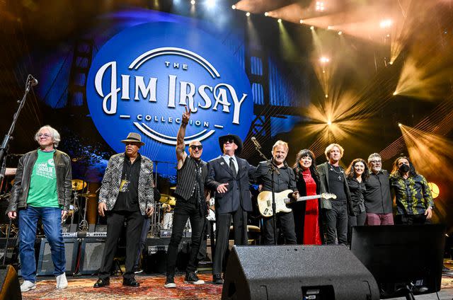 <p>Steve Jennings/Getty</p> Jim Irsay and band at the encore at the Jim Irsay Collection & Concert on December 10, 2022 in San Francisco, California