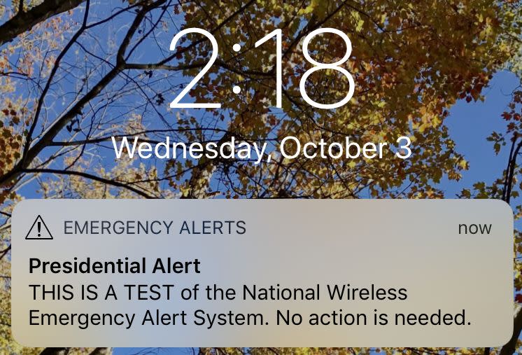 The Federal Emergency Management Agency tested its first wireless alert system on Wednesday. (Photo: HuffPost)