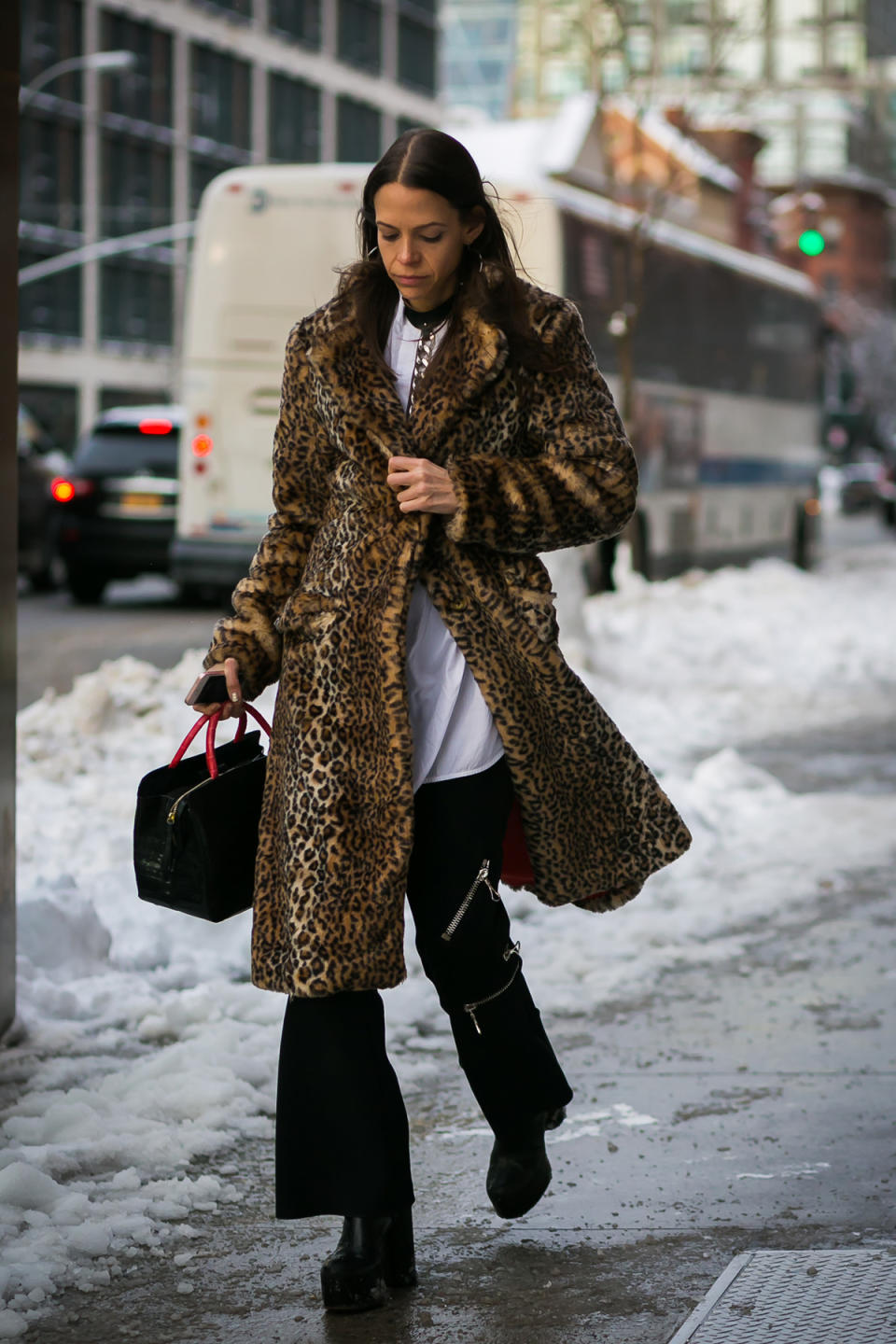 The perfect leopard-print coat, spotted after the Adeam show at New York Fashion Week.