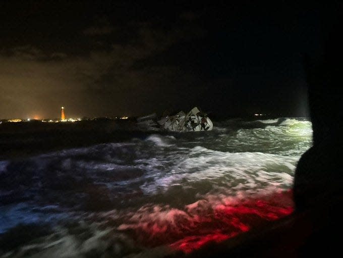 The Coast Guard rescued a man from a sailboat which had run aground on Thursday night and was in danger of capsizing near Ponce Inlet.