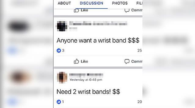 Gold Coast Schoolies organisers say they won't be fooled by 'toolies' buying second-hand wristbands. Source: Facebook