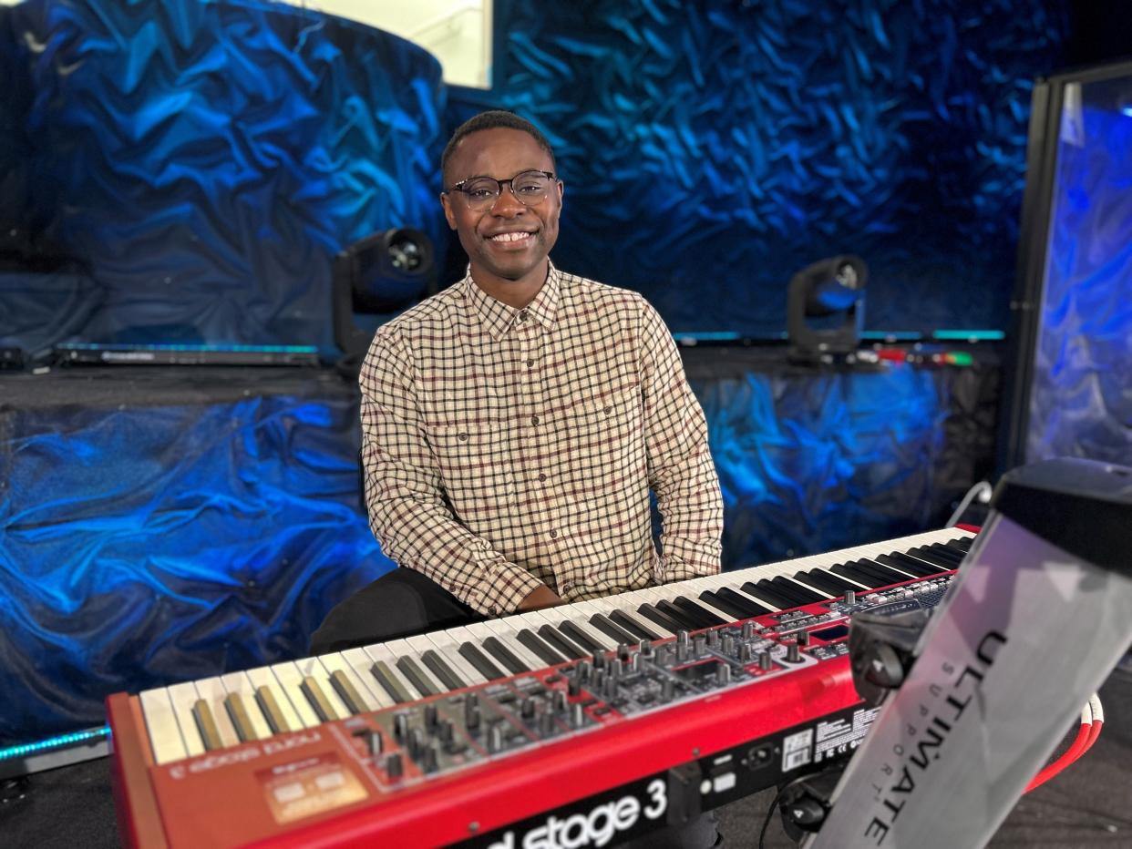 Tinashe Makura plays keys and guitar as well as sings at at Spring Hills Baptist Church in Granville, where he is also the associate director of worship and operations.