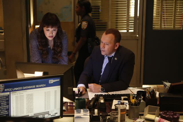 <p>Craig Blankenhorn/CBS/Getty</p> Marisa Ramirez and Donnie Wahlberg in 'Blue Bloods'