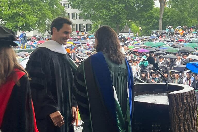 Roger Federer en la universidad de Dartmouth 