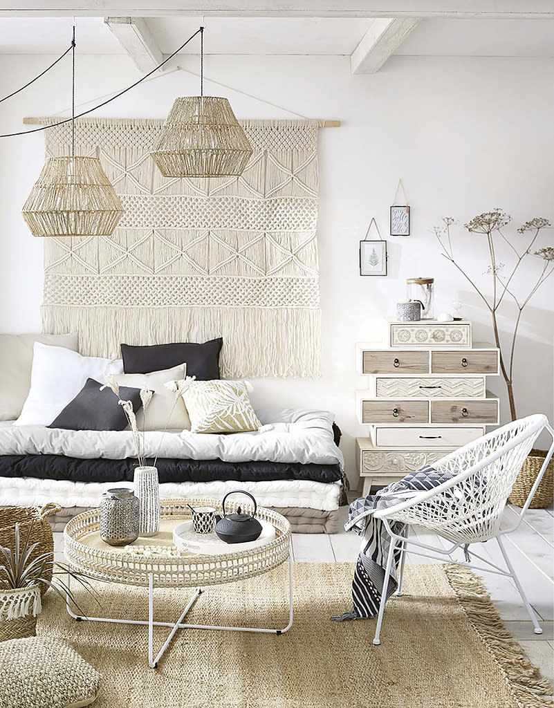 <p>Incontournable de la déco hippie, la tenture en macramé devient XXL pour un esprit arty et folk.</p><br>