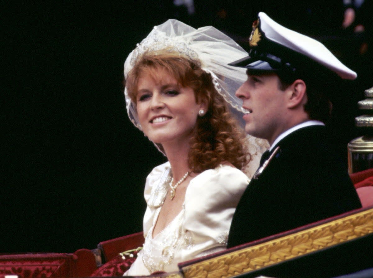 The Duke and Duchess of York on their wedding day 1986 (PA)