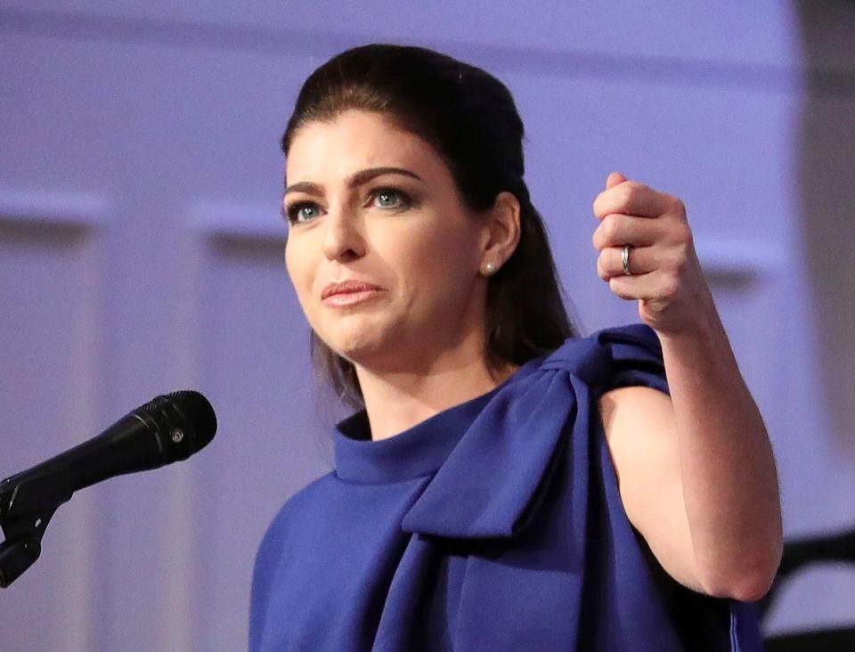 Florida first lady Casey DeSantis delivers remarks during the Project Opioid conference at First Presbyterian Church, in Orlando, Fla., Tuesday, Aug. 20, 2019 (Orlando Sentinel)