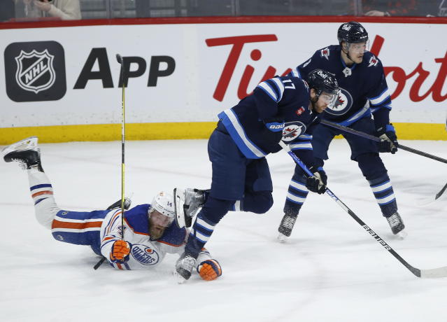 Morrissey has 2 goals, assist as Jets outlast Oilers 7-5 - The San Diego  Union-Tribune