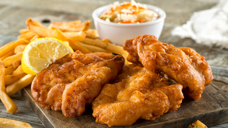 Crispy homemade fish and chips