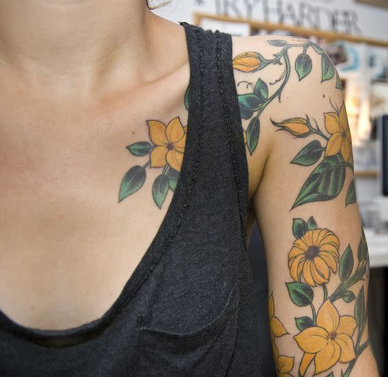 Yellow Flower Sleeve