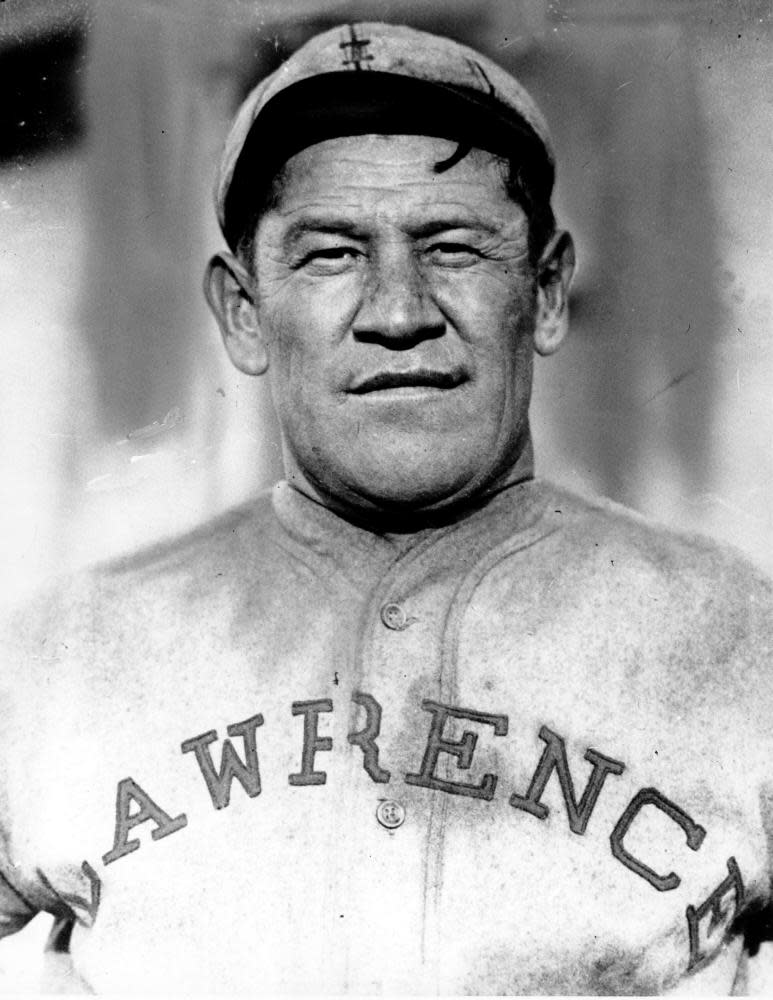 Jim Thorpe in baseball uniform.