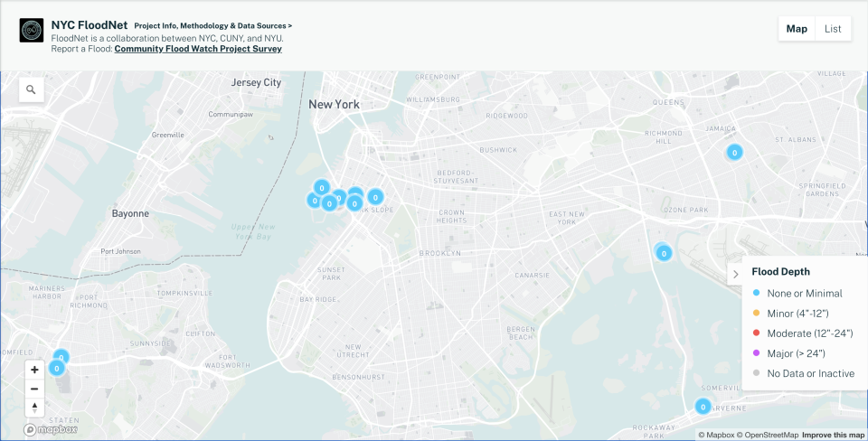 Floodnet map of NYC