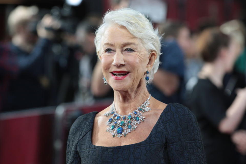 What an entrance! Dame Helen arrived in regal style [Photo: Getty]