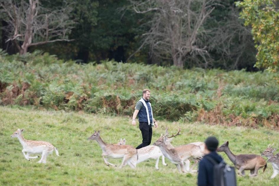 Posing: The man was criticised for taking the chance to pose for a photo