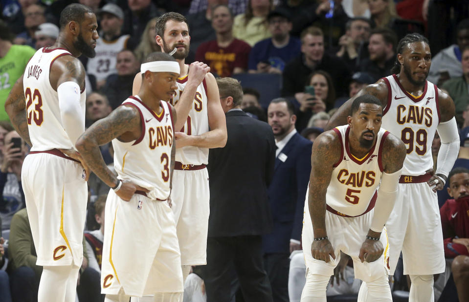 Kevin Love and Isaiah Thomas are at the center of the latest Cavs drama. (AP)