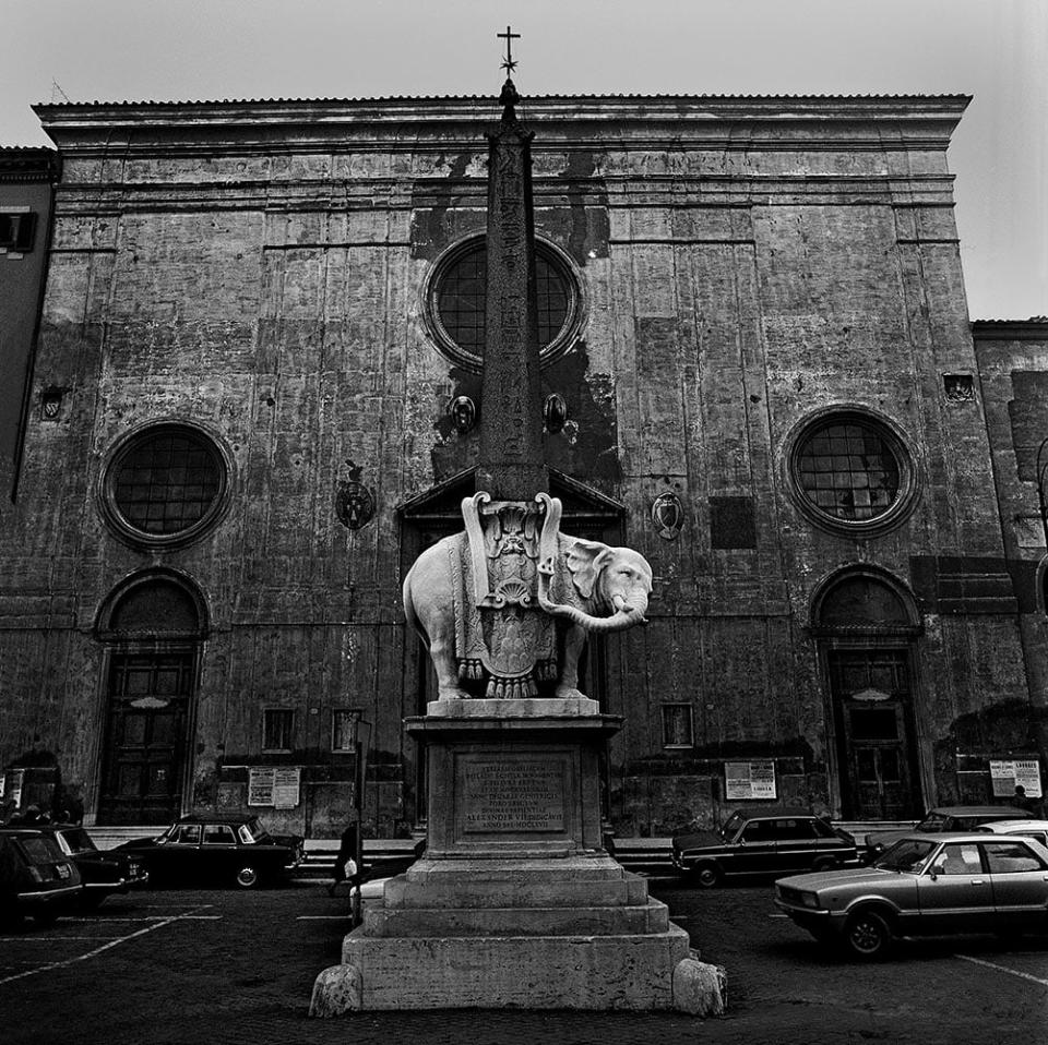 <div class="inline-image__caption"><p>Bernini Sculpture, Piazza Minerva, Roma 1978</p></div> <div class="inline-image__credit">Stephan Brigidi</div>
