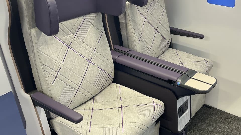 The seat can also function as a traditional airplane seat when needed and easily converts back and forth. - Francesca Street/CNN