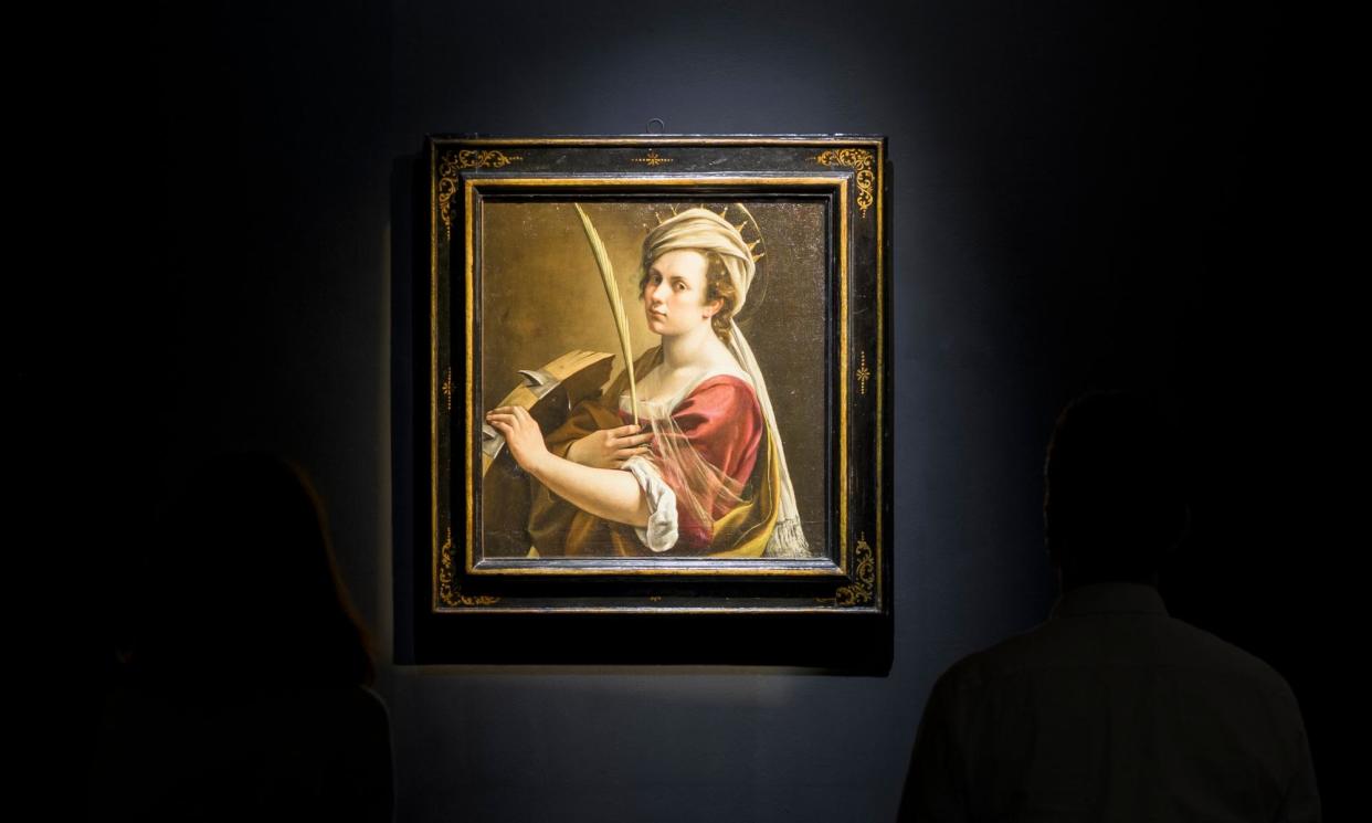 <span>‘Straight back at us’: Artemisia Gentileschi’s Self Portrait as Saint Catherine of Alexandria, c1615-17.</span><span>Photograph: Image courtesy Ikon. Photograph by Tom Bird</span>