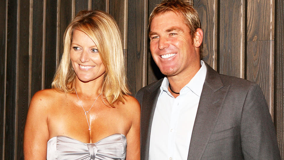 Shane Warne and ex-wife Simone, pictured here at the Crown Metropol hotel in Melbourne in 2010.