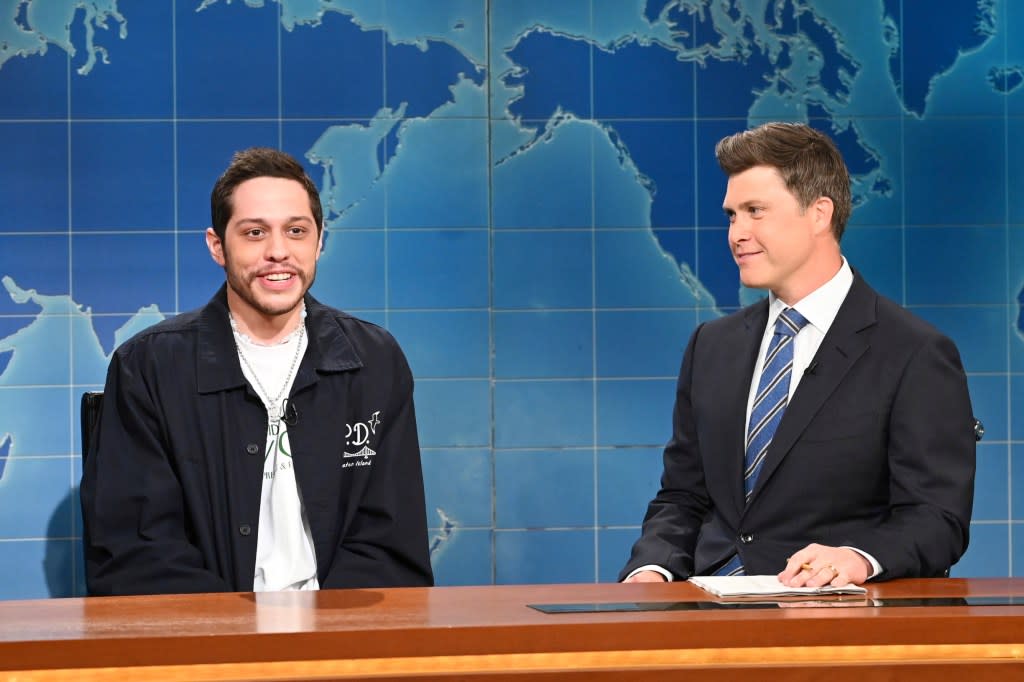 Pete Davidson (left) and Colin Jost allegedly bought the Staten Island ferryboat while “very stoned.” AP