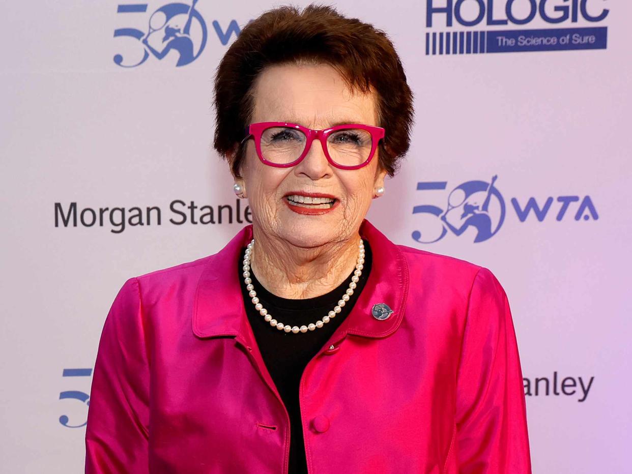 <p>Sarah Stier/Getty</p> Billie Jean King in 2023