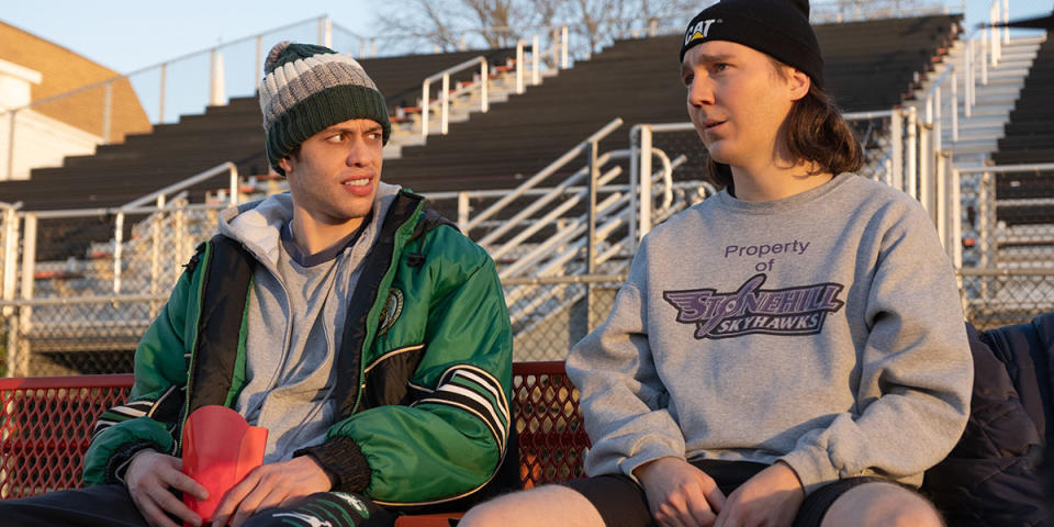 Pete Davidson and Paul Dano in Dumb Money. (Courtesy of TIFF)