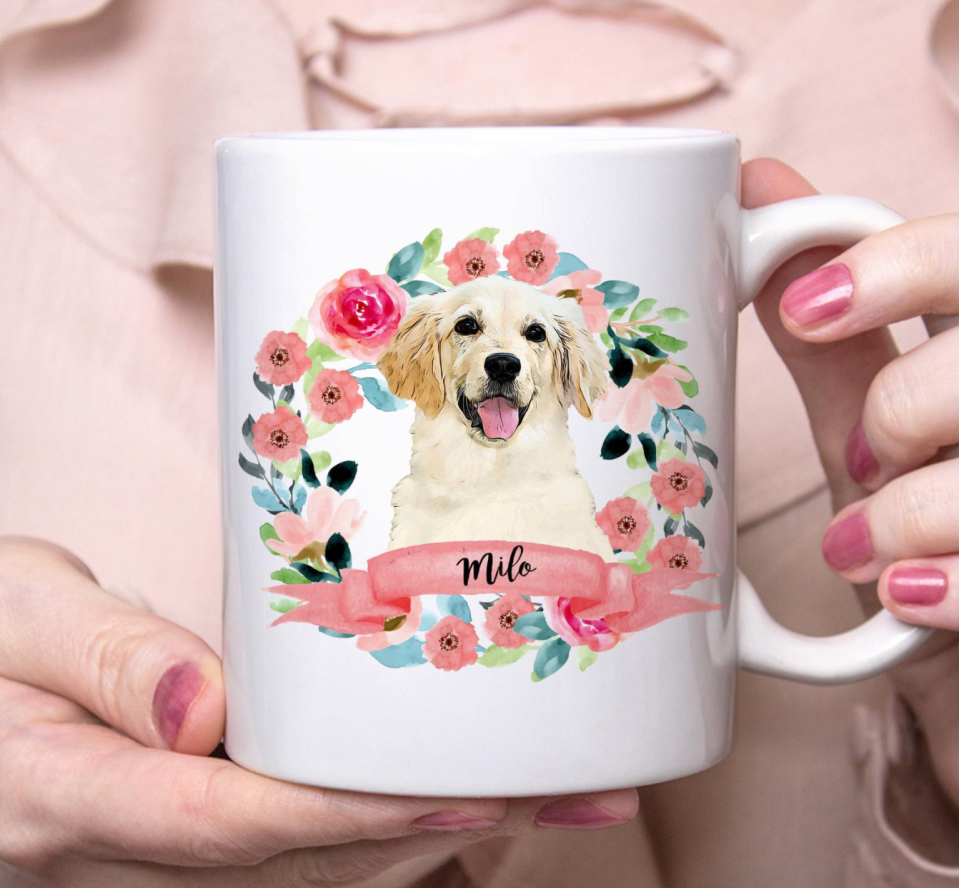 Custom Dog Portrait Coffee Mug (Photo via Etsy)