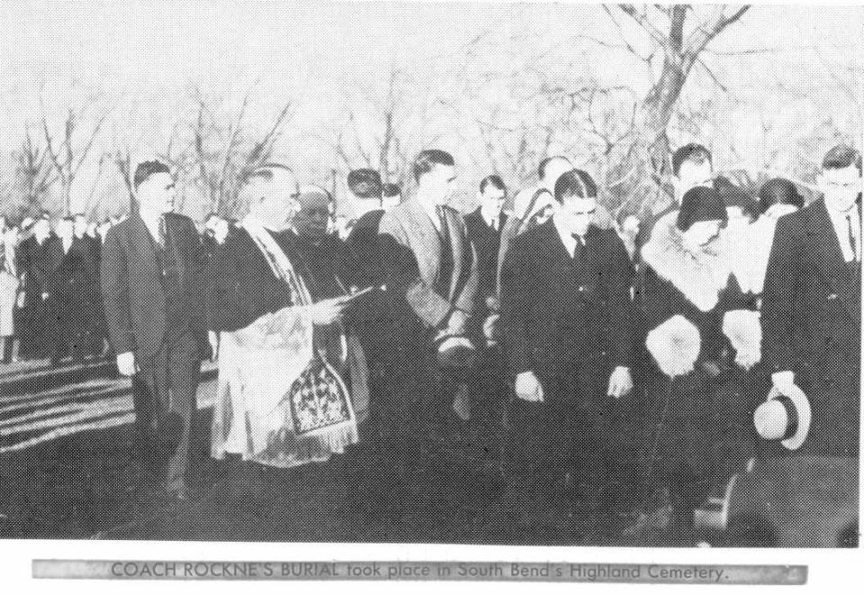 People pay their respects to Knute Rockne at Highland Cemetery 2257 Portage Ave. South Bend, Indiana 46624.