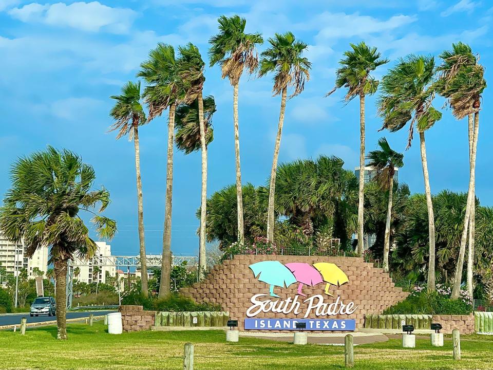 The sign for South PadreIsland.