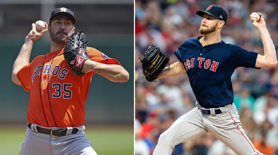 Aces Justin Verlander of the Astros and Chris Sale of the Red Sox look to set the tone in ALCS Game 1. (AP/Getty Images)
