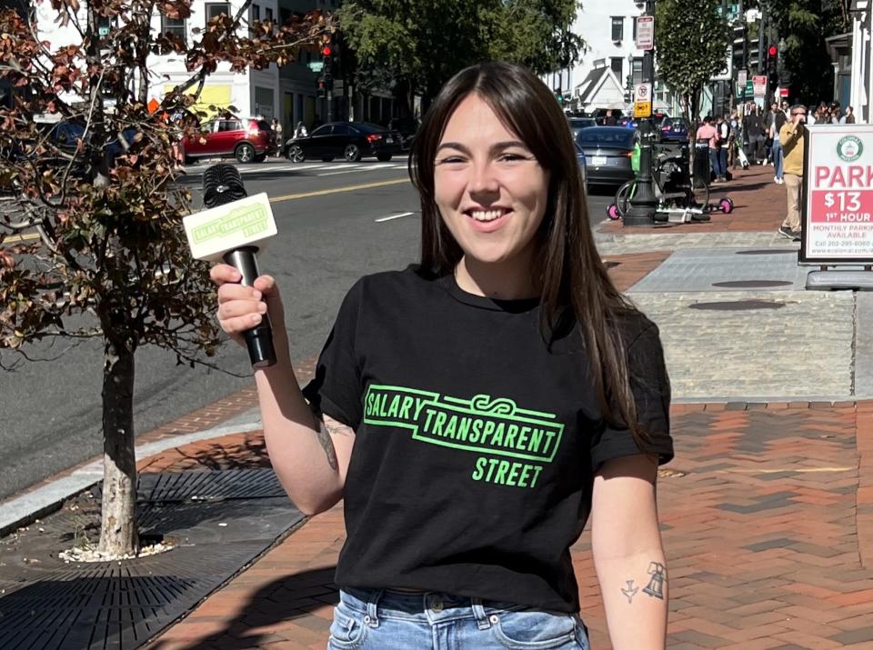 Hannah Williams, a 26-year-old content creator from Alexandria, Va., is the founder of Salary Transparent Street, a viral TikTok series in which she asks strangers across the country how much money they make.<span class="copyright">Courtesy Hannah Williams</span>