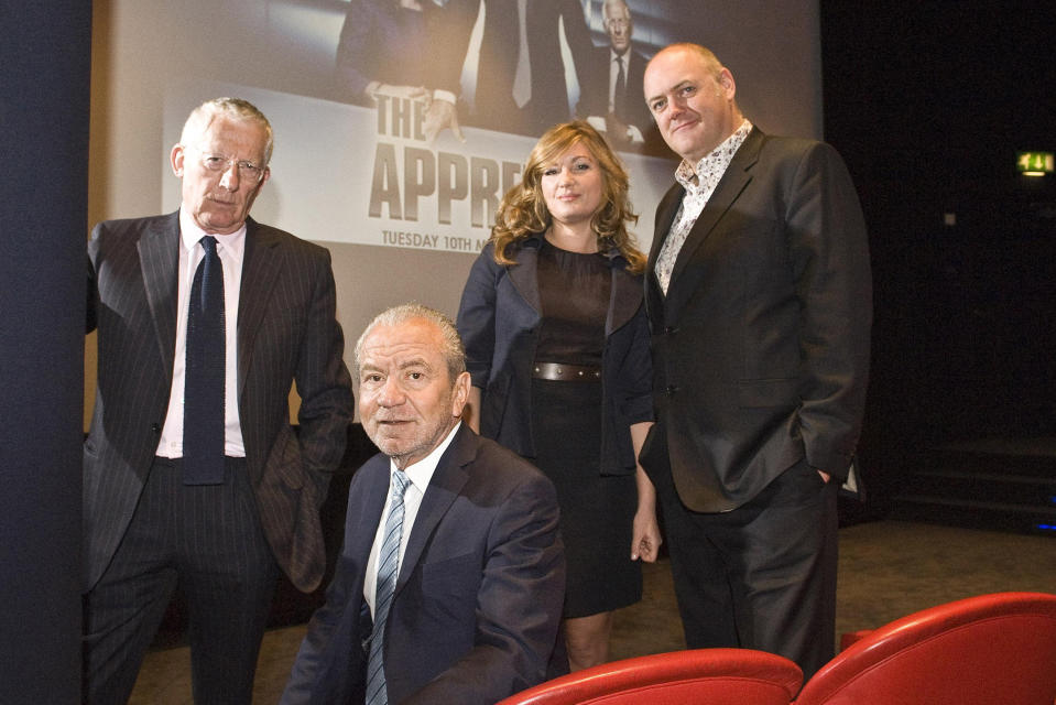 (Left - right) Nick Hewer, Lord Alan Sugar, Karren Brady and Dara O'Briain at a photocall at The Soho Hotel, London, to launch this year's series of the BBC programme The Apprentice.