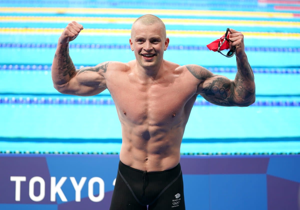 Adam Peaty celebrates after claiming 100m gold in Tokyo (PA Wire)