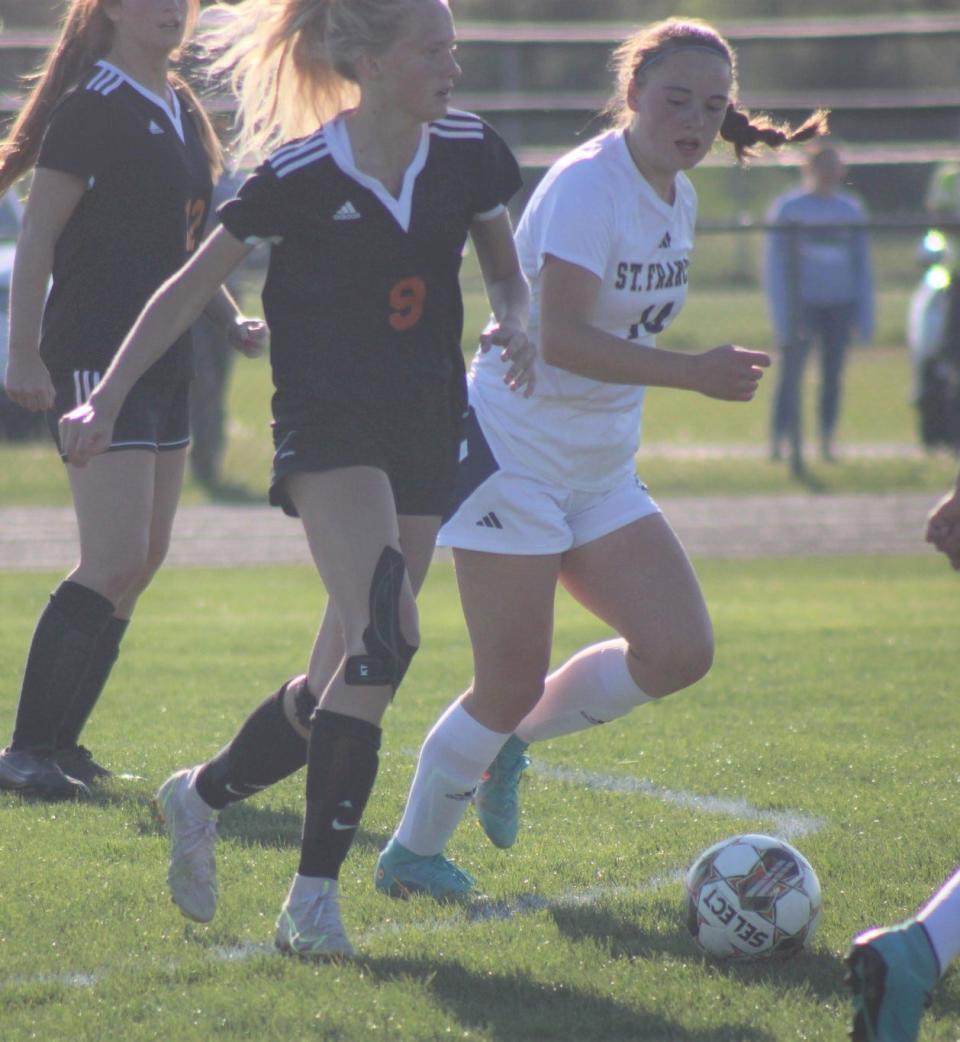 Cheboygan's Taylor Bent (left), who earned All-Northern Michigan Soccer League honors as a junior, helped lead the Chiefs to a NMSL title during the 2023 season.