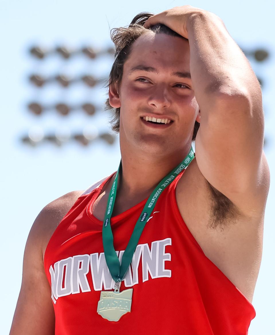 Like a walk on the beach, Norwayne junior Dillon Morlock mowed through the field in Div. II to win the state title in shot put with a Div. II state record and Div. II state meet record throw of 65'.25".