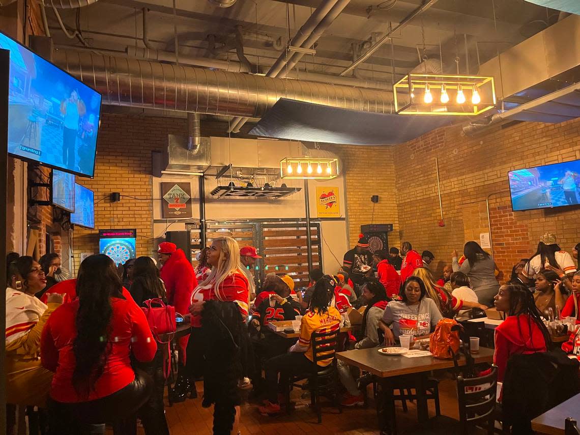 Fans enjoyed the Super Bowl — and everything that goes with it — at a watch party at The Combine on Troost Avenue.