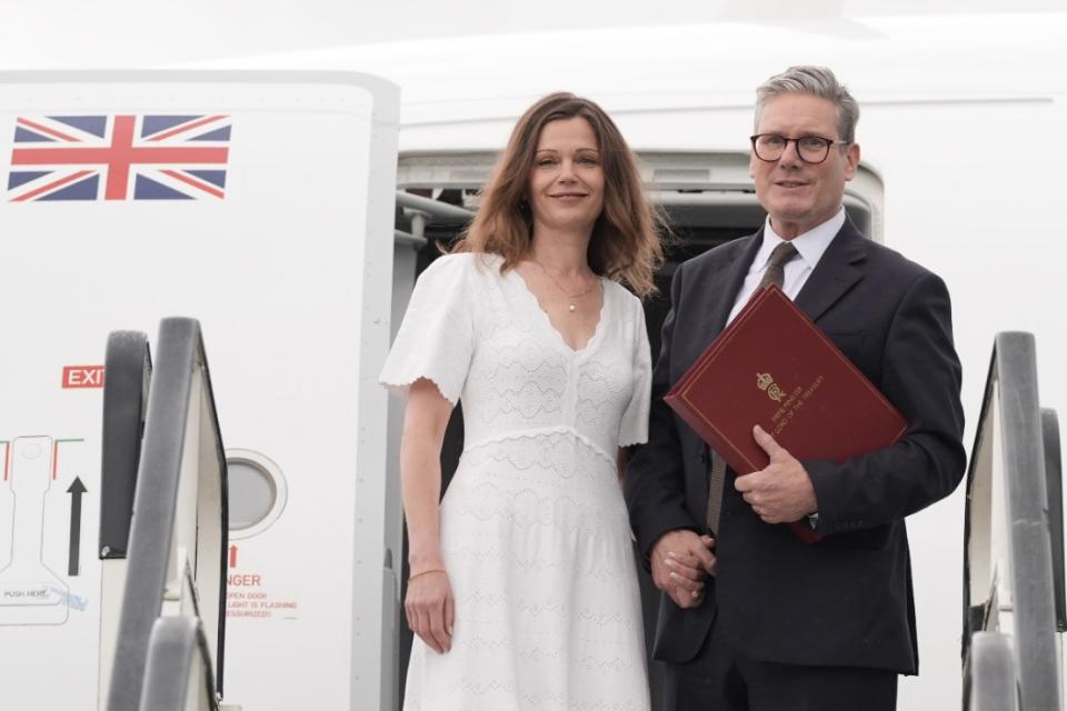 Prime Minister Sir Keir Starmer and his wife Victoria head to a NATO summit. Photo: PA